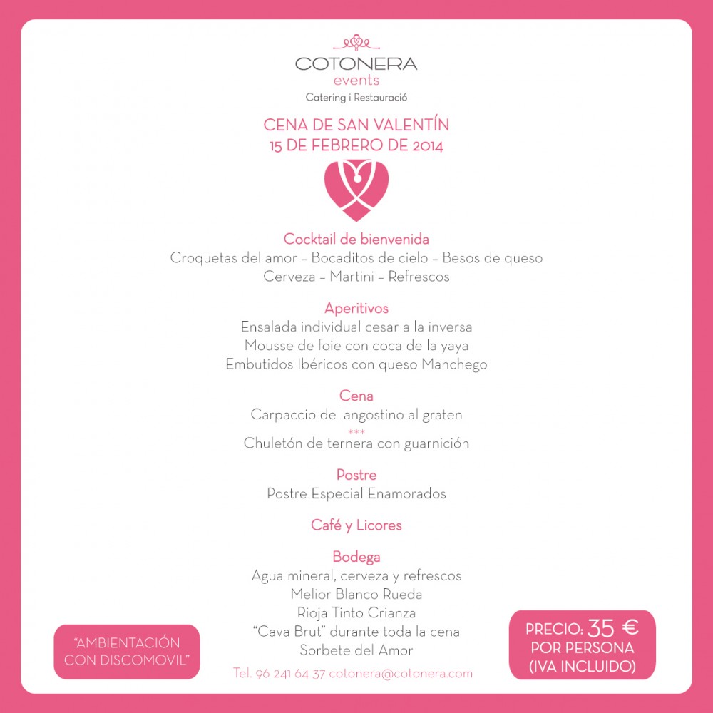 Menú Campaña Enamorados 2014 CON DATOS